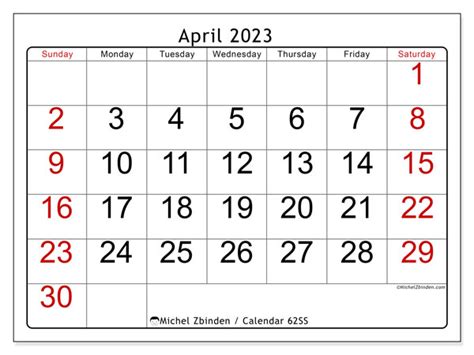 april  printable calendar ss michel zbinden bz