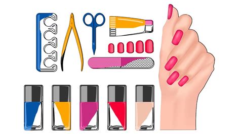 draw set  nail polish coloring pages manicure tool set