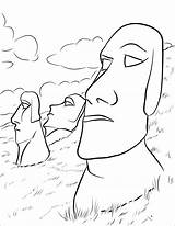 Sculptor Pascua Supercoloring Moai Esmirna sketch template