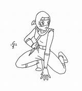 Ninja Girl Anime Coloring Pages Template sketch template