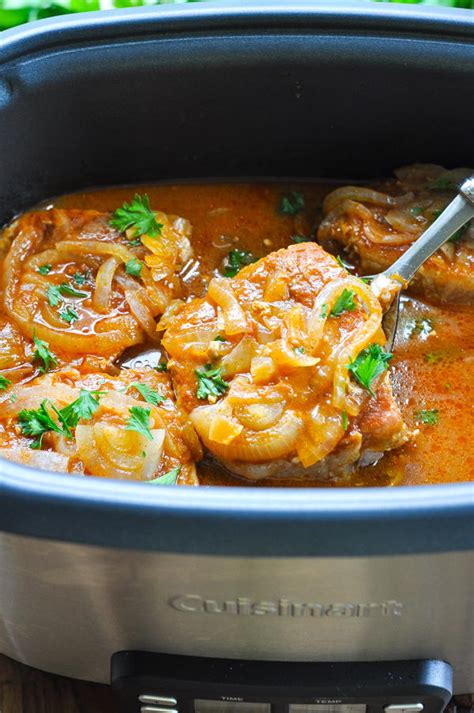 Savory Slow Cooker Smothered Pork Chops