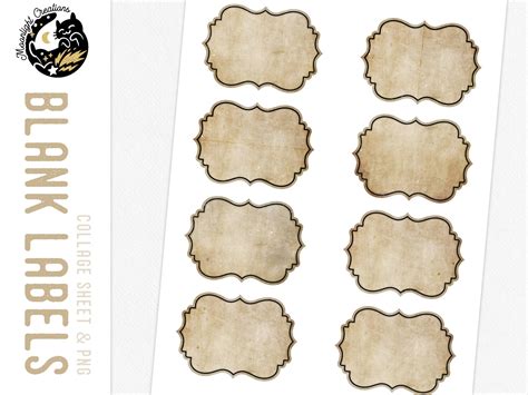 vintage blank apothecary labels graphic  moonlight creations