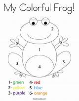 Frog Coloring Colorful Preschool Worksheets Pages Numbers Kids Math Choose Board School sketch template