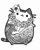 Pusheen Kitty sketch template