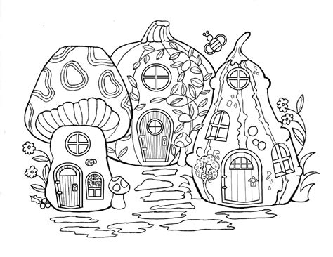 fairy tree house coloring pages coloring pages