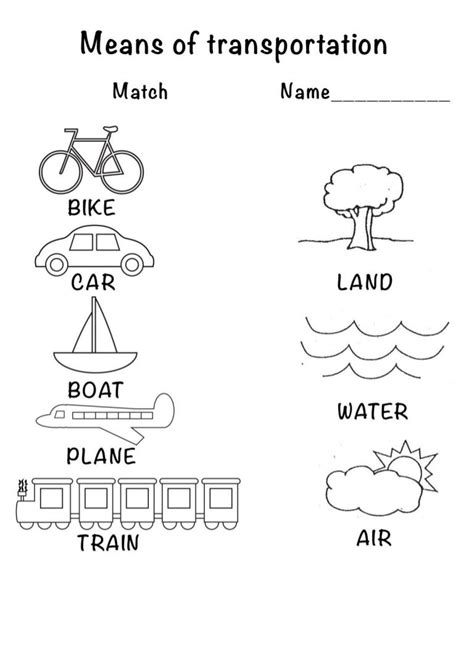 means  transport coloring  match  kindergarten