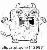 Ugly Devil Outlined Clipart Angry Cory Thoman Vector Coloring Cartoon Drooling sketch template