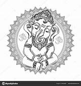 Ganesha Coloring Colorare Disegni Ganesh Adulti Ornate Hindu Tatuaggi Graceful Ornamental sketch template