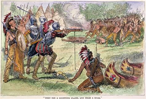 posterazzi champlain fighting native americans nsamuel de champlains