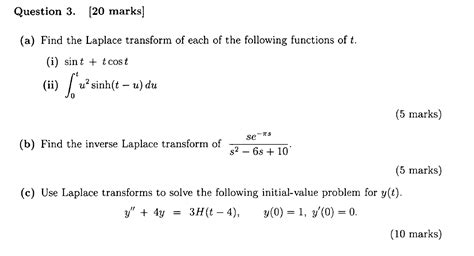 Solved Find The Laplace Transform Of Each Of The Followin