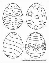 Easter Templates Eggs Printable Drawing Egg Coloring Pages Template Printables Pattern Firstpalette Medium Drawings Kids Worksheets Board Sized Set Sheets sketch template