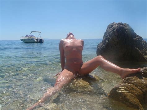 Nude Wife Sitting On Rocky Beach July 2011 Voyeur Web