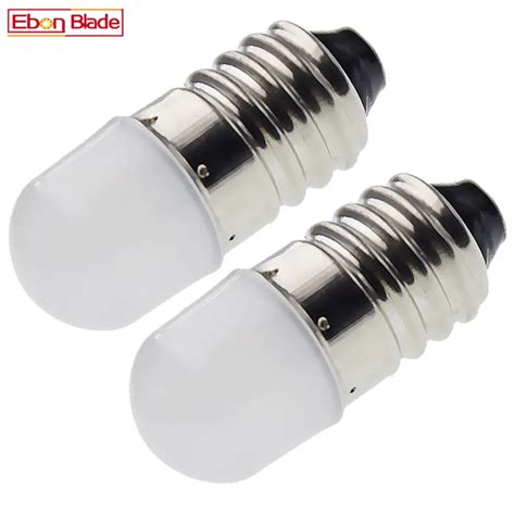 2pcs White E10 Led Bulb Dc 3v 6v 4 5v 12v Miniature Screw Base