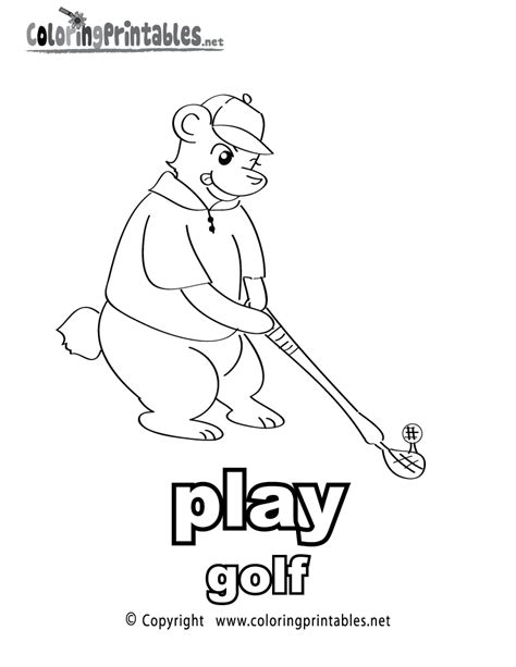 golf coloring page   english coloring printable