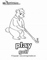 Coloring Golf Pages English Printable Printables Thank Please sketch template