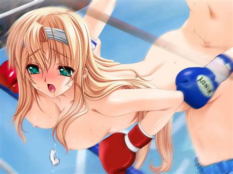Rule 34 Arena Ass Blonde Hair Blush Boxing Boxing Gloves Boxing Ring