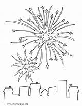 Coloring Fireworks Printable Pages Popular sketch template