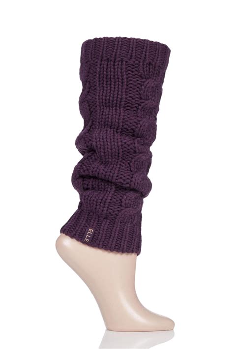 ladies elle chunky cable knit leg warmers from sockshop