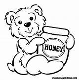 Bear Honey Coloring Pages Pot Kids Bears Gif Sheet Honeypot Coloting Cliparts Photobucket Animated sketch template