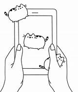 Pusheen Coloring Pages Cat Mobile Kids sketch template