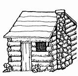 Cabin Coloring Pages Log Clipart sketch template