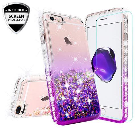 Case For Iphone Se 2020 Iphone 8 Iphone 7 Cute Liquid Glitter Bling