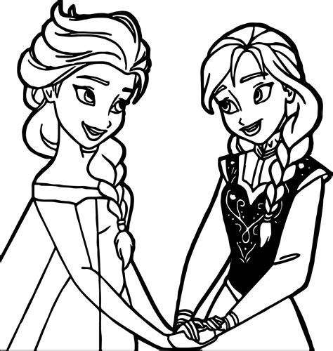 anna elsa holding hands coloring page elsa coloring pages princess
