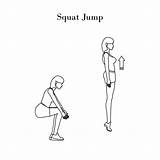 Squat Jump Vector Illustrations Illustration Exercise Stock Outline Background sketch template