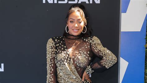 la la anthony at bet awards 2019 see her black and gold mini dress hollywood life