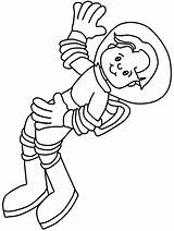 Coloring Astronaut Space Pages sketch template