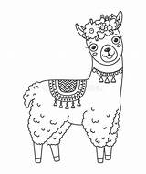 Llama Outline Lama Coloring Pages Cute Vector Doodle Printable Sheets Jumping Drawn Elements Hand Illustrations Unicorn Clipart Clip Illustration Popular sketch template