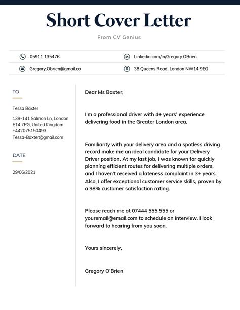 good cover letter examples  uk jobs