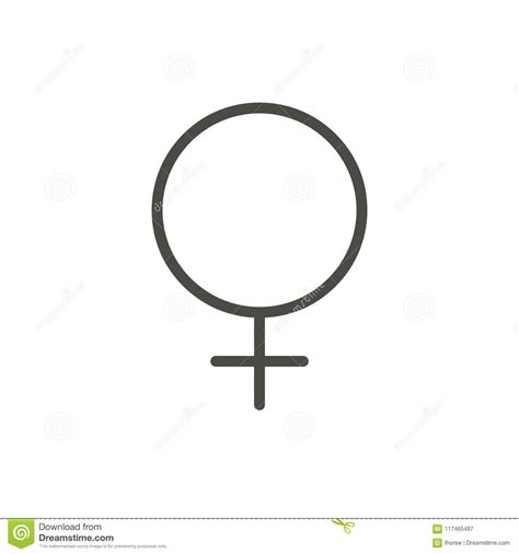 female gender icon vector line woman sex symbol isolated trend stock
