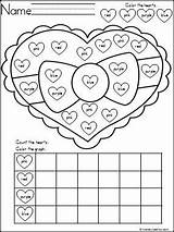 Color Madebyteachers Heart Valentine Graphing Activity Practice Students Valentines sketch template