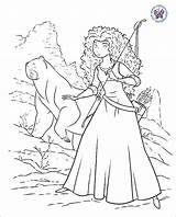Brave Merida Coloring Princess Pages sketch template
