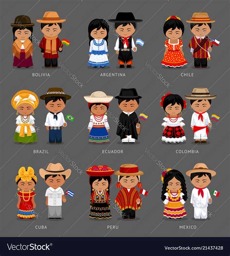 Latin American People In National Dress Royalty Free Vector