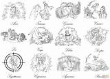 Coloring Zodiac Signs Pages Printable Skip Main sketch template