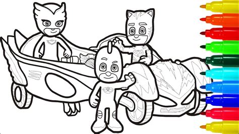 pj masks  cars coloring pages colouring pages  kids youtube