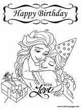 Coloring Happy Birthday Pages Frozen Colouring Printable sketch template