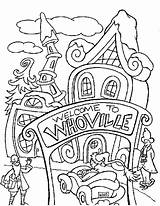 Whoville Coloring Grinch sketch template
