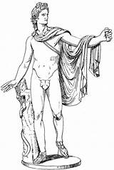 Apollo Mythology Greek Coloring Drawing Pages Roman Gods Statue Goddesses Psf Sculpture Goddess God Drawings  Clipart Svg Sketch Public sketch template