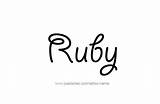Ruby Name Tattoo Designs sketch template