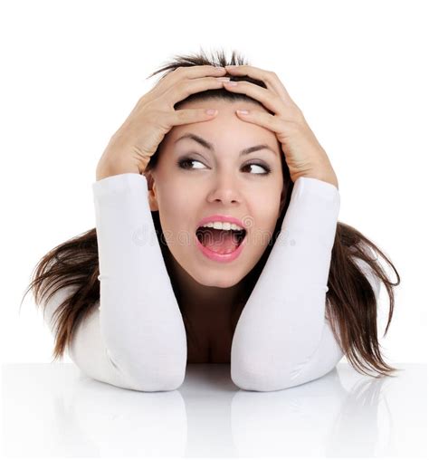 woman  funny facial expression stock photo image   arms