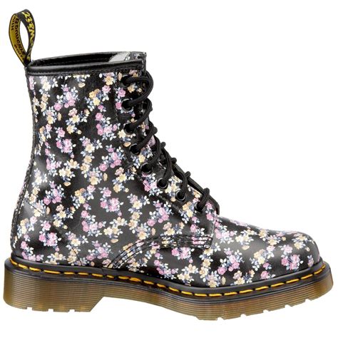 floral dr martens drmartens airwair  womens boots  black floral print boots