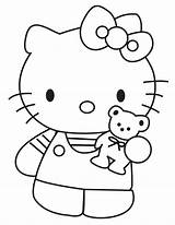 Teddy Bear Coloring Pages Kitty Hello Printable Bears Color Colouring Print Kids Showing Cartoon Sheet His Happy Clipart Cute Baby sketch template