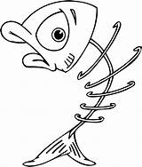 Skeleton Fish Cartoon Clipart Kids Clip Bones Drawing Printable Coloring Pages Animals Fishbones Cliparts Coloring4free Funny Bone Fishbone Gif Skull sketch template