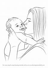 Mother Baby Draw Kissing Drawing Child Drawings Pencil Simple Step People Drawingtutorials101 Tutorial Previous Next Paintingvalley Learn sketch template