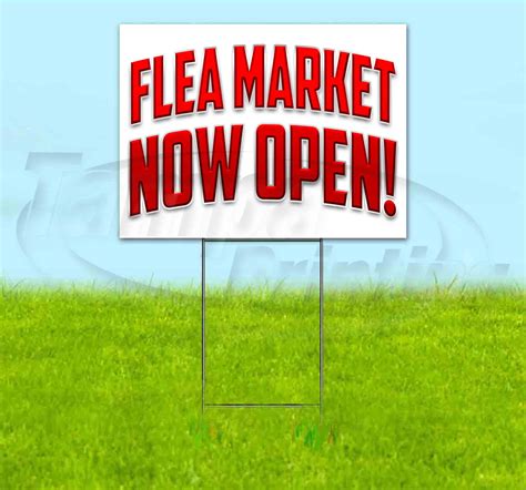 flea market  open    yard sign quantity discounts multi packs includes metal step