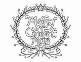 Christmas Wreath Merry Coloring Pages sketch template