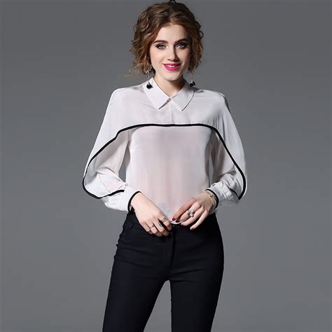 100 silk white women blouse in blouses and shirts from women s clothing